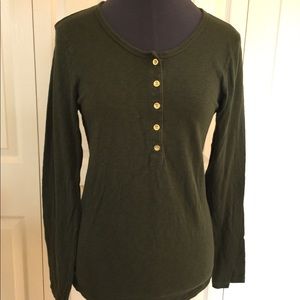 Army green J. Crew long sleeve shirt